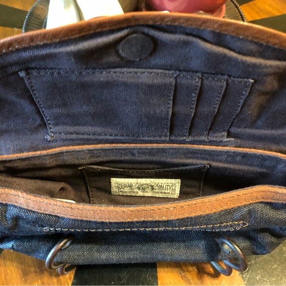 Lucky Brand Cute and Functional Denim With Leather Trim Wristlet - Picture 4 of 11